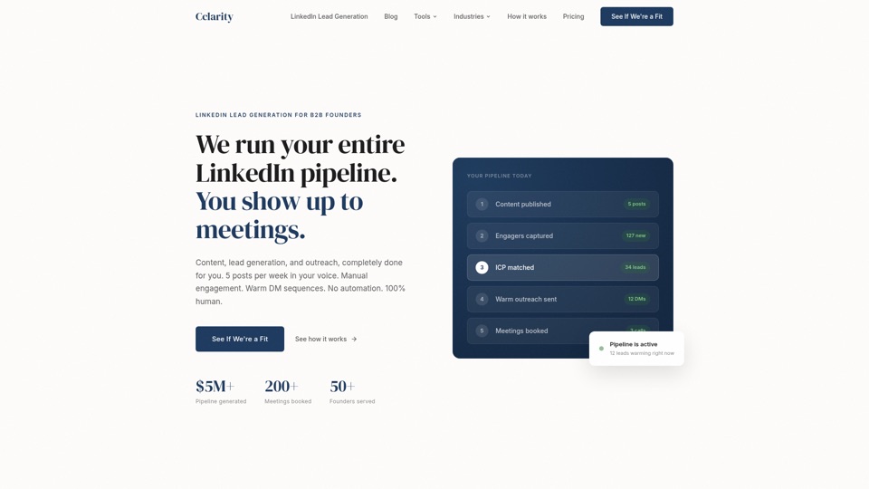 Cclarity.io — B2B LinkedIn intelligence and lead generation platform